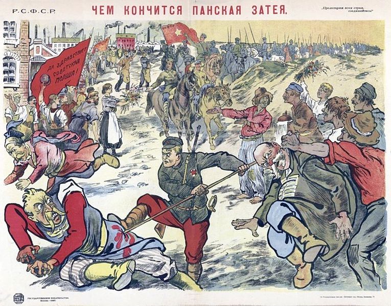 A Soviet propaganda poster of the Polish-Soviet War in 1920.