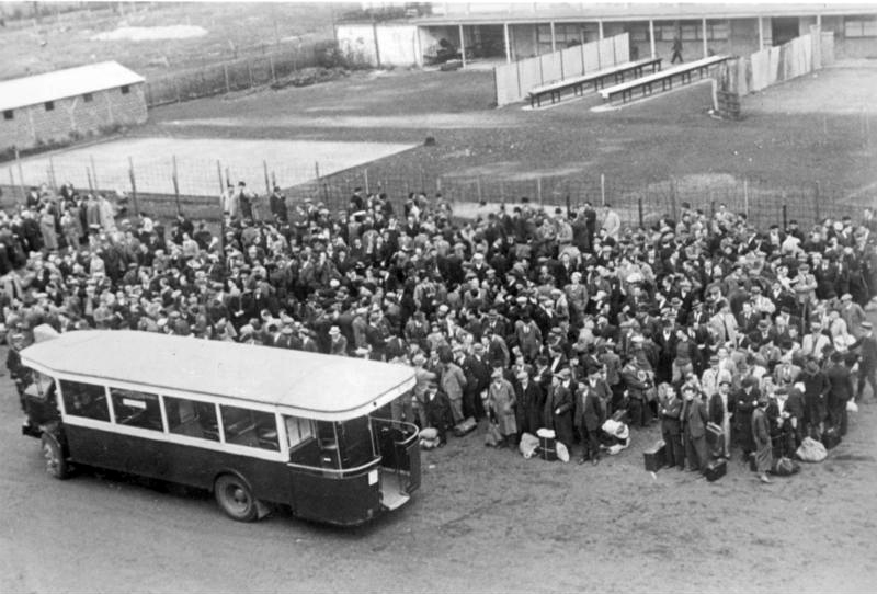 Parisian Jews being rounded up for transport from the Drancy detention camp, August 1941.