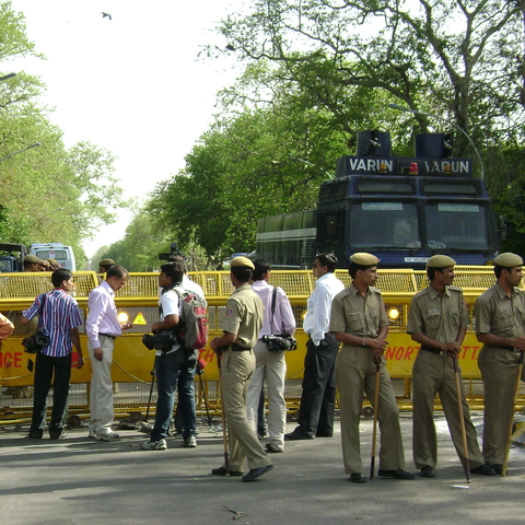 Protest of torch relay in Delhi, India on 17 April 2008. Protesting for Tibetan freedom Protest of torch relay in Delhi, India on 17 April 2008. Protesting for Tibetan freedom