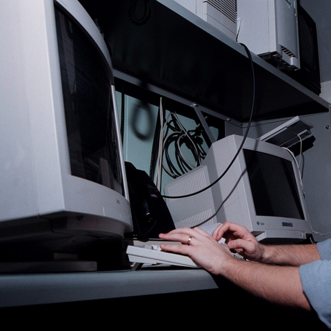 Computers utilized by U.S. Navy personnel in 1998.