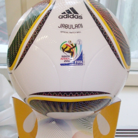 The official match ball for the 2010 World cup, the Adidas Jabulani The official match ball for the 2010 World cup, the Adidas Jabulani