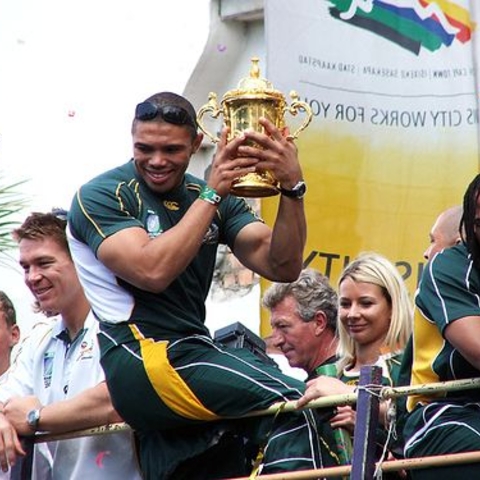 The South African Springboks celebrating their World Cup Rugby 2007 Championship The South African Springboks celebrating their World Cup Rugby 2007 Championship
