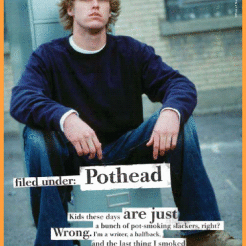 This 2000 government poster warns youths of the perils of cannabis use.